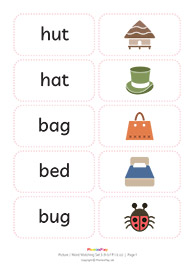 Picture / word matching cards<br/>Set 5 [h b f ff l ll ss]<br/>(21 pairs)