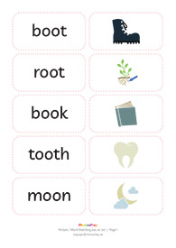 Picture / word matching cards<br/>[oo ar or]<br/>(17 pairs)
