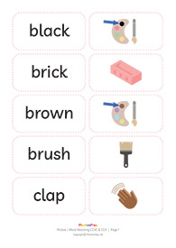 Picture / word matching cards<br/>[CCVC & CCV]<br/>(26 pairs)