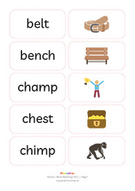 Picture / word matching cards<br/>[CVCC]<br/>(16 pairs)